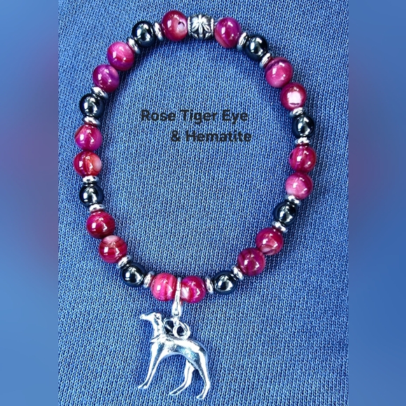 Semi-Precious Stone Unisex Greyhound Bracelets & Rainbow Bridge Memorial Brac. - Picture 3 of 10